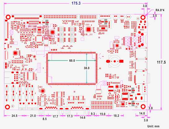 EM-MT6737 PCB dimension