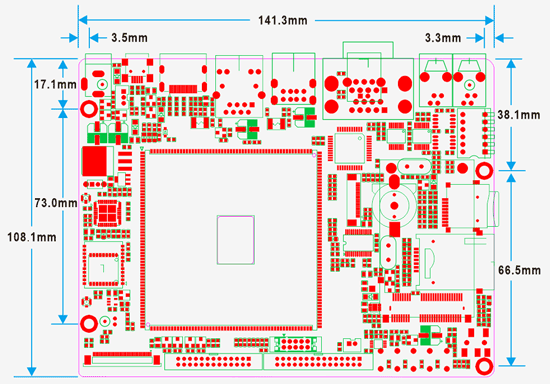 EM210 PCB dimension