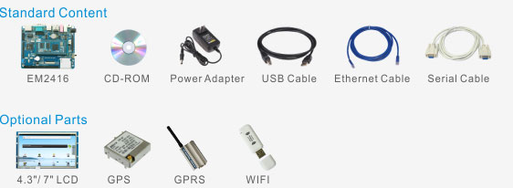 EM2416 Single board computer Product Configuration