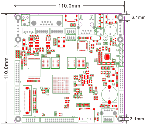 MINI210S PCB dimension