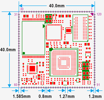 MINI2416 PCB dimension. 