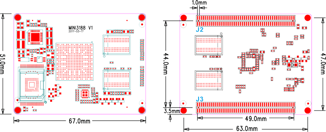 MINI3188-PCB-Dimension