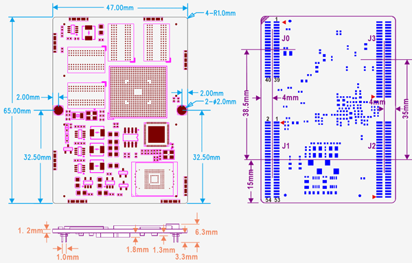 MINI4412 pcb dimension