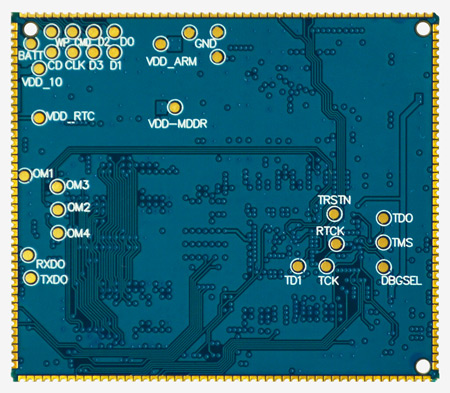 MINI6410 arm11 核心板背面硬件图